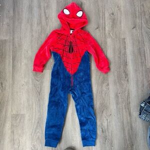 Spider-Man soft zip up kids hooded pajamas size 5t